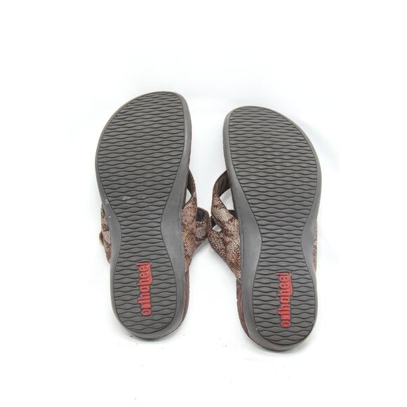 Orthaheel Cocoa Thong Sandals Womens 7 Brown Strap Slip On Comfort Flip Flops - Picture 5 of 6